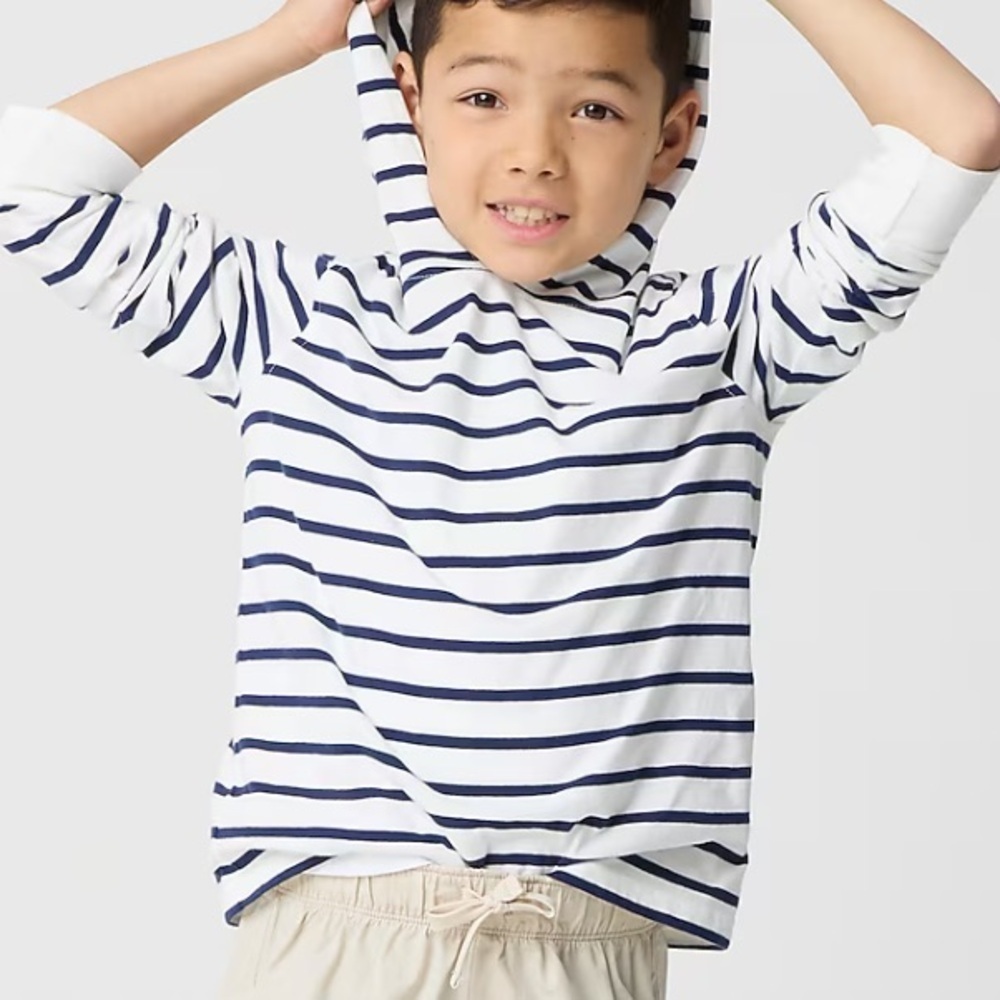 J crew Boys' striped jersey hooded tee